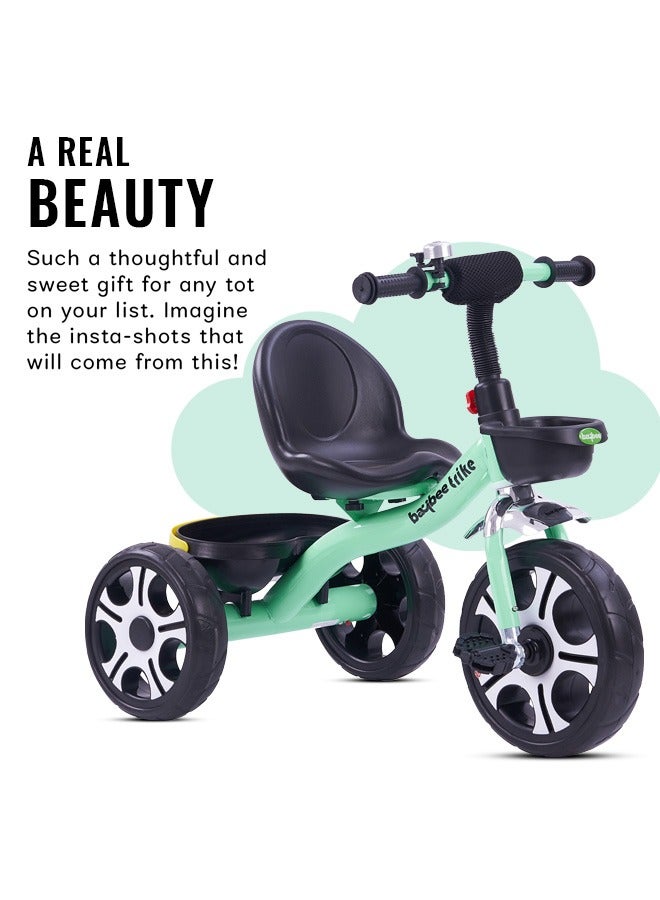 Baybee Coaster Tricycle for Kids Baby Smart Plug and Play Kids Tricycle Cycle with Front & Rear Storage Baskets 3 Wheels Tricycle Bicycle Baby Tricycle Cycle for Kids 2 to 5 Years Boy Girl Green