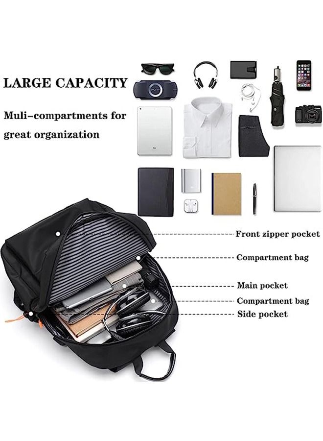 Laptop Backpack for Men Women, Water Resistant Travel Bag with USB Charging Port, Business Slim Durable College School Bookbag Fits 15.6 Inch Notebook