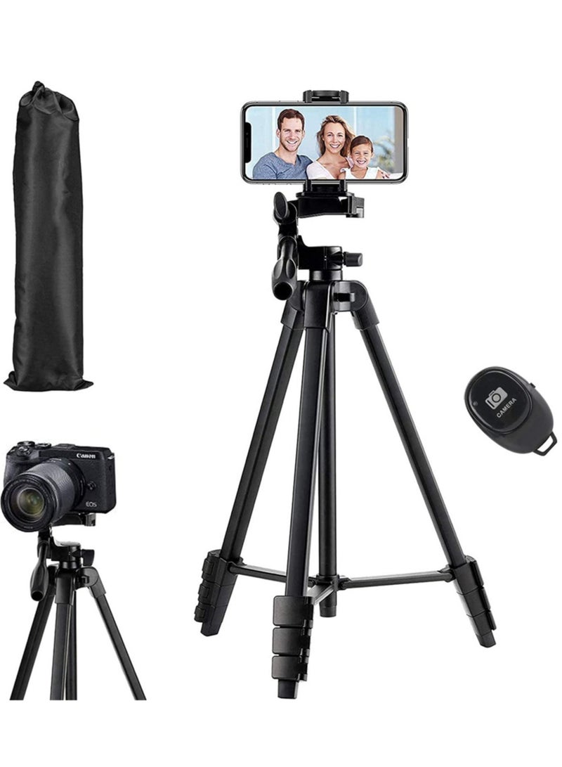 Flexible Tripod, Eocean 136cm Extendable Phone Tripod Stand with Carry Bag,Cell Phone Tripod with Wireless Remote,Universal Tripod for Video Selfie,iPhone Tripod Stand Travel Camera Tripod