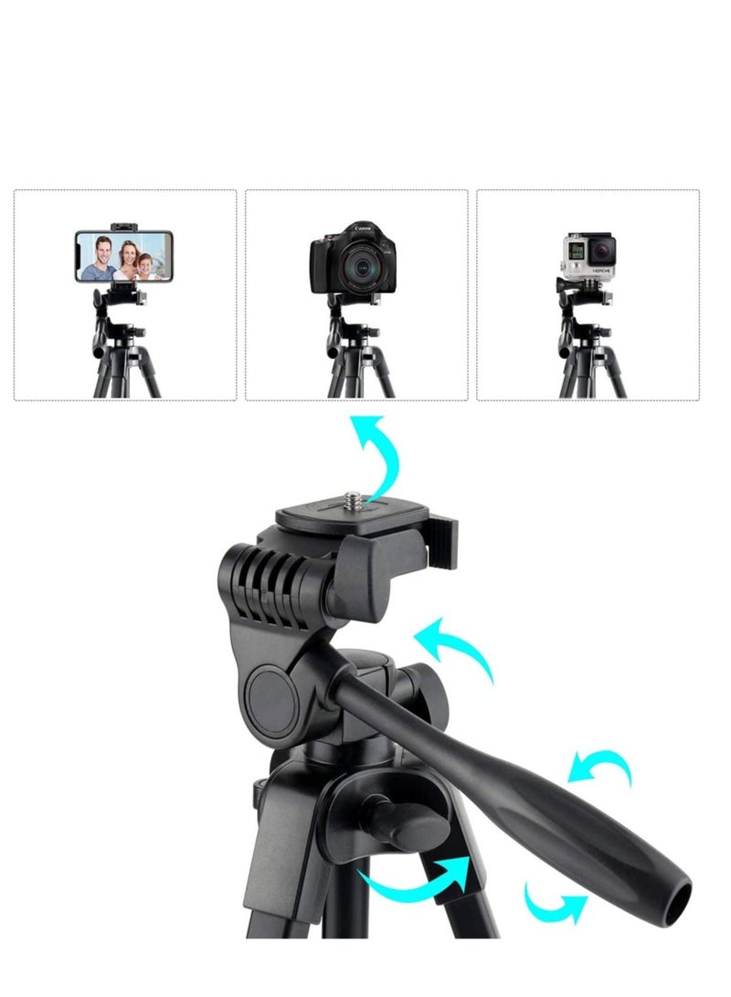 Flexible Tripod, Eocean 136cm Extendable Phone Tripod Stand with Carry Bag,Cell Phone Tripod with Wireless Remote,Universal Tripod for Video Selfie,iPhone Tripod Stand Travel Camera Tripod