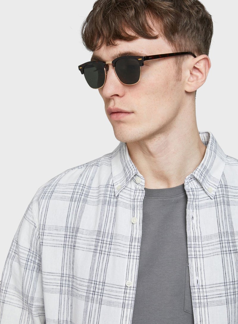 Jacryder Classic Half Frame Wayfarer Sunglasses