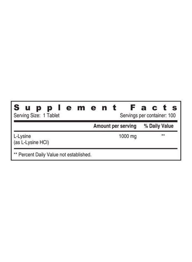 L-Lysine 1000Mg 100 Tabs 08426