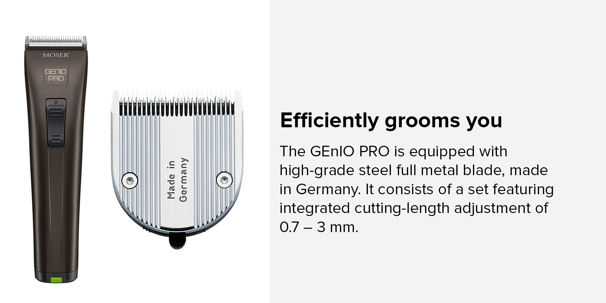 Genio Pro Professional Hair Clipper With Interchangeable Battery Brown 280grams