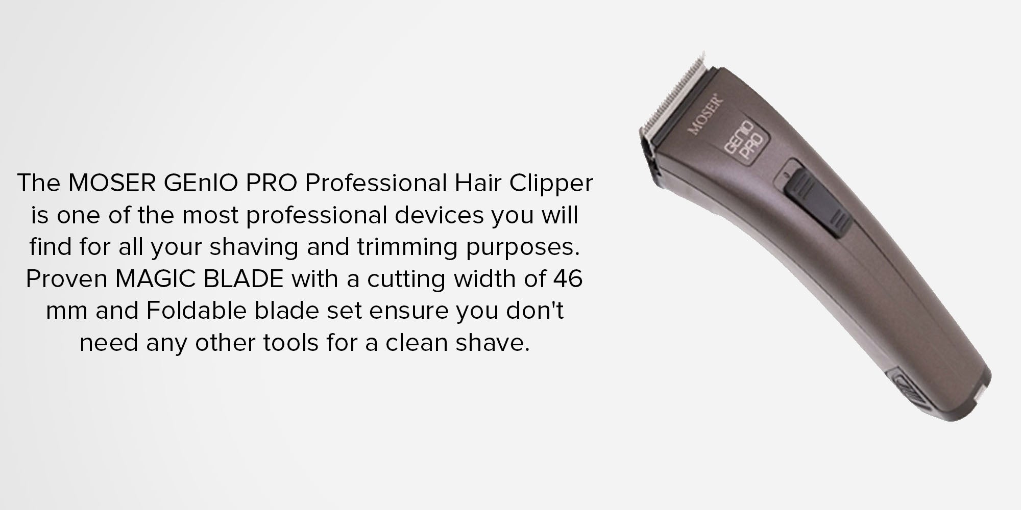 Genio Pro Professional Hair Clipper With Interchangeable Battery Brown 280grams