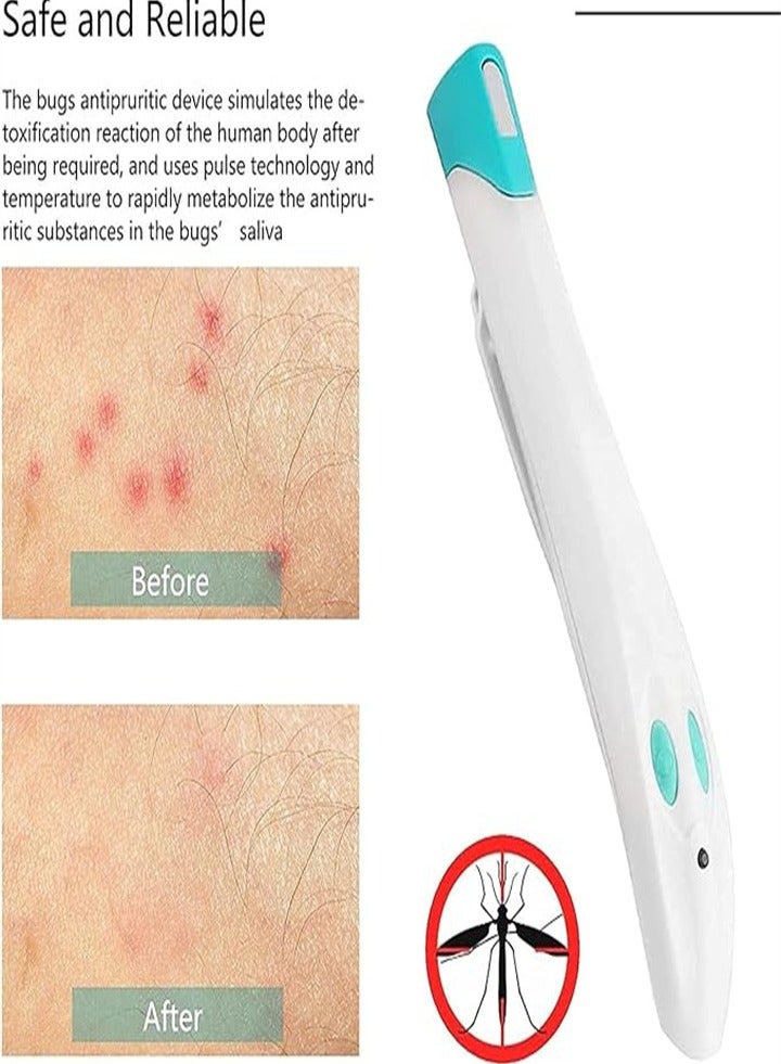 Insect mosquito bite relief pen, anti-itch electronic device, no chemical treatment, all natural bug bite relief, reduce swelling, anti-itch stick, relieve itching, burning pain