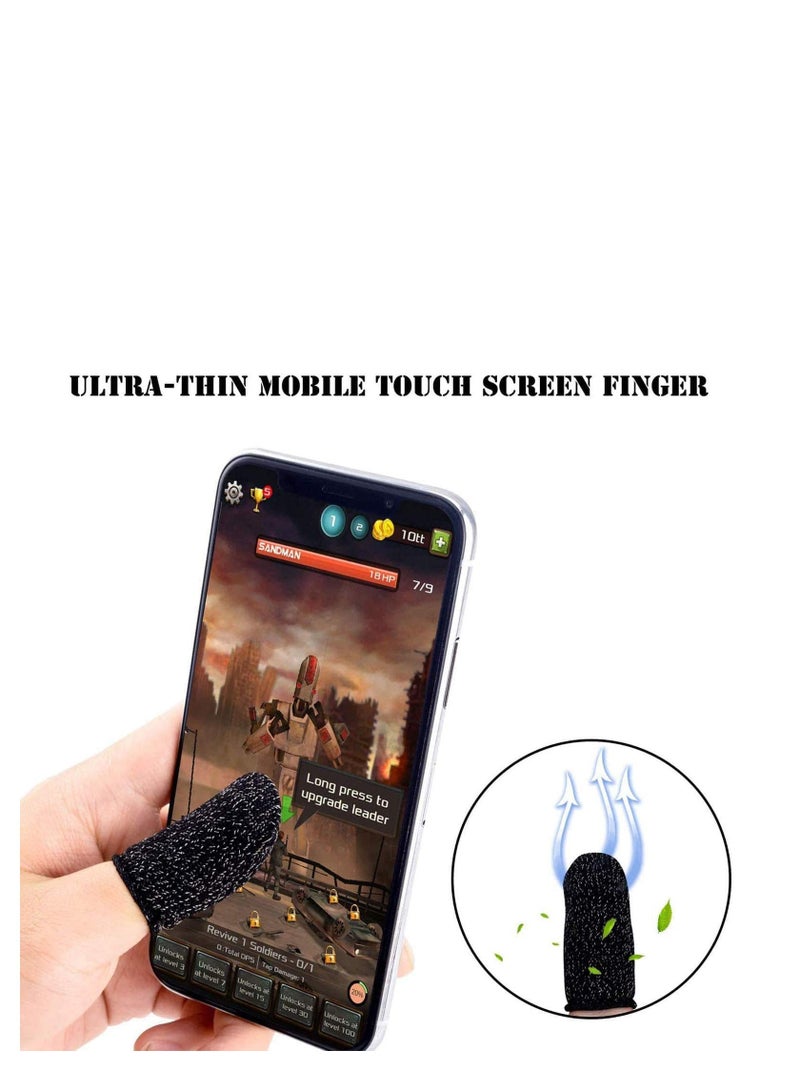 Touch Screen Finger Glove Conductive Fiber Fingertips Sweatproof Non-slip Ultra-thin Breathable Universal Touche Screen Finger Sleeves for Android Mobile Games