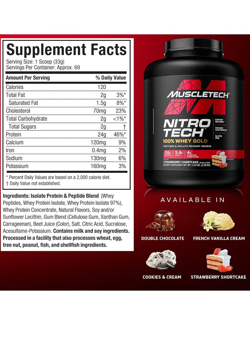 Nitro Tech Whey Gold, Strawberry Short Cake, 5 LB