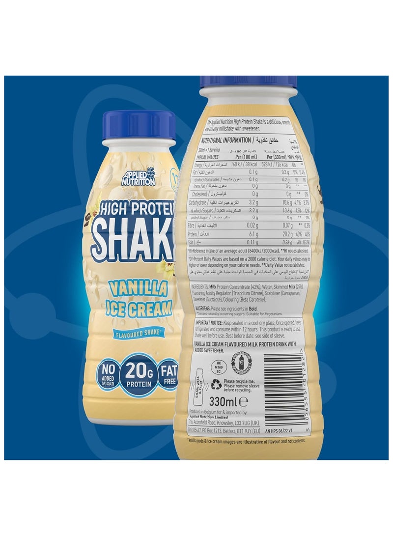 High Protein Shake Ready To Drink Vanilla Ice Cream 8 x 330ml