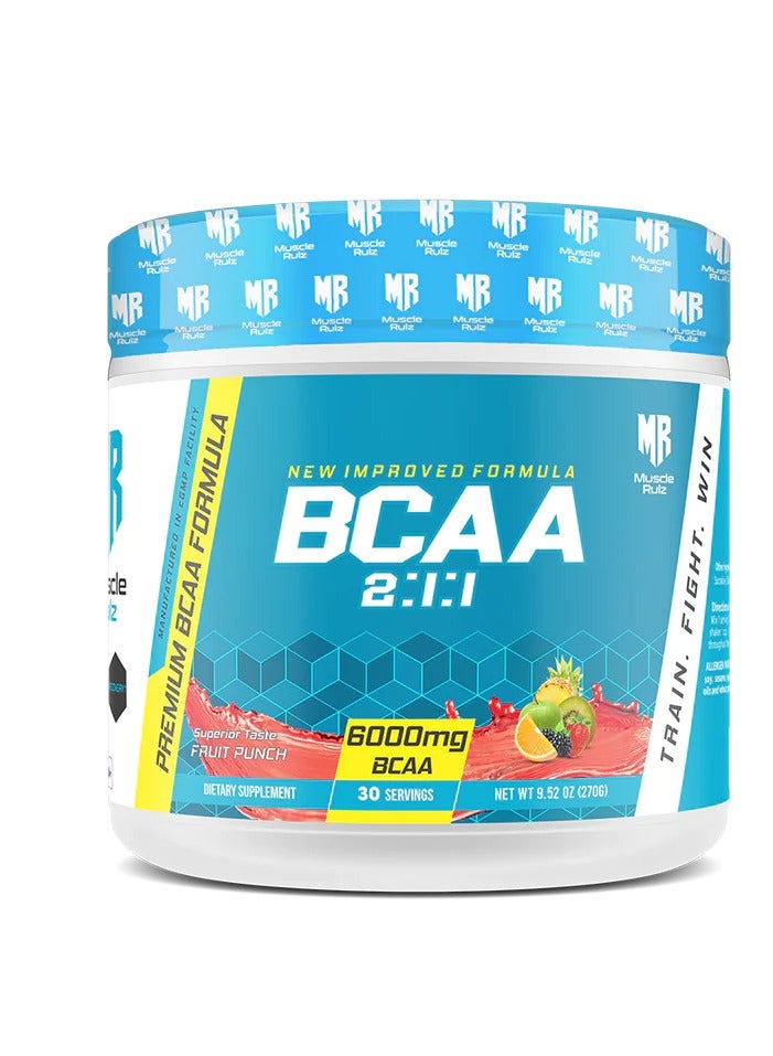 MUSCLE RULZ BCAA+B6 6000MG/30SV - FRUIT PUNCH