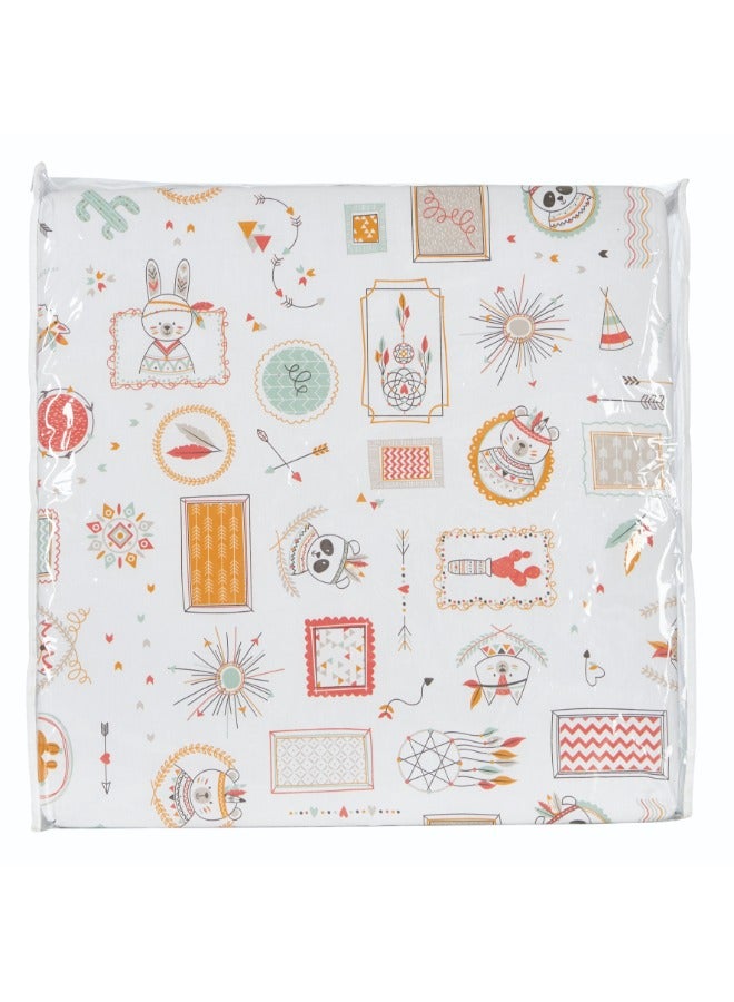 Tineo Early Learning Mat | Thick and Soft Mat, Motor Skills Mat, Baby Floor Play Mat, Sleeping Mat, Multifunctional 3 in 1 | Made in France, 120 x 120 cm | Indian Spirit