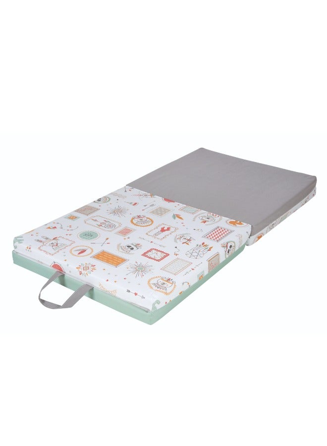Tineo Early Learning Mat | Thick and Soft Mat, Motor Skills Mat, Baby Floor Play Mat, Sleeping Mat, Multifunctional 3 in 1 | Made in France, 120 x 120 cm | Indian Spirit