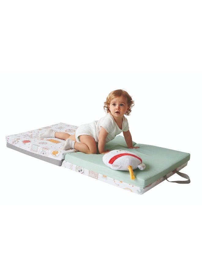 Tineo Early Learning Mat | Thick and Soft Mat, Motor Skills Mat, Baby Floor Play Mat, Sleeping Mat, Multifunctional 3 in 1 | Made in France, 120 x 120 cm | Indian Spirit