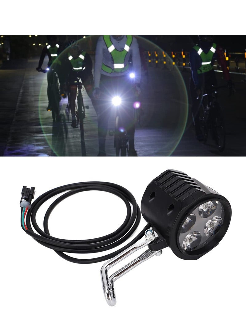 Electric Scooter Headlight, 2-in-1 Ebike Front Light with Horn,10 Inch Universal 12 to 72V , Easy to Install and Remove, Bicycle Headlight for Cycling Accessories