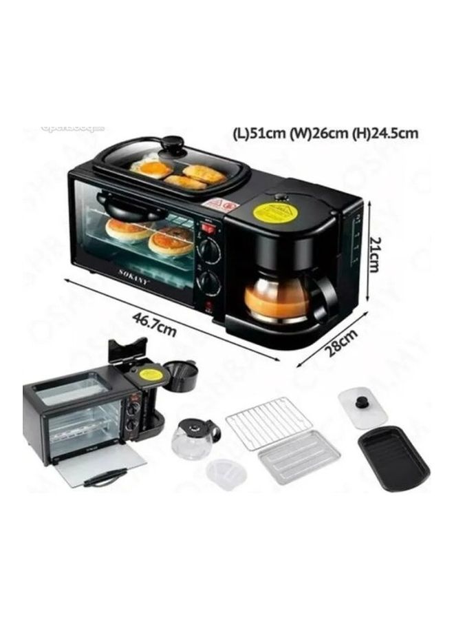 Breakfast Maker Oven, Grill and Coffee Machine 3x1 ‎Sf-4004 7.0 L 640.0 W Sf-4004 black