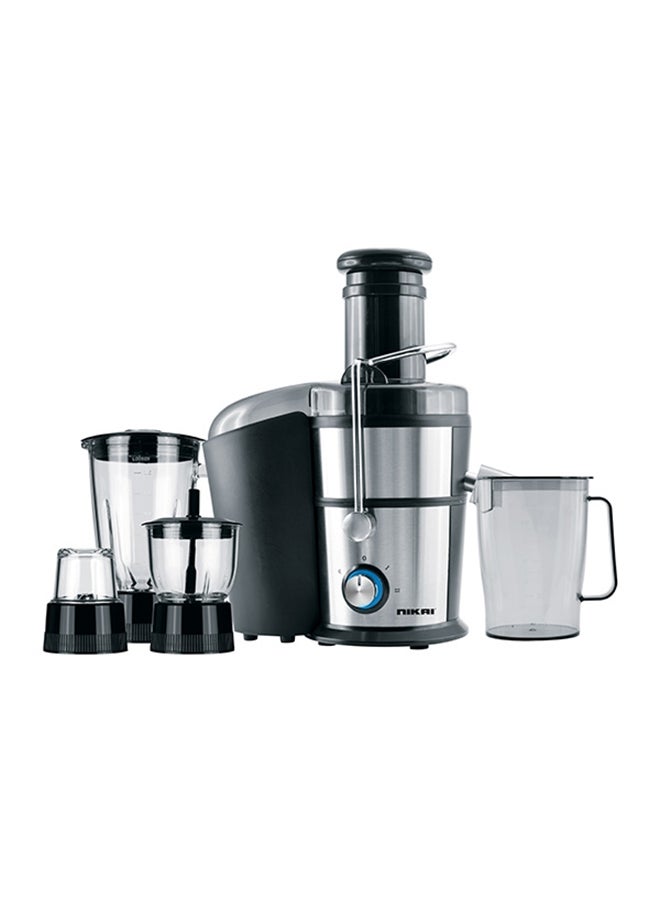 4 In 1 Food Processor Juicer-Blender-Mixer With 2 Speed Settings, Comes With 2 Years Warranty 800 W NFP881G Black