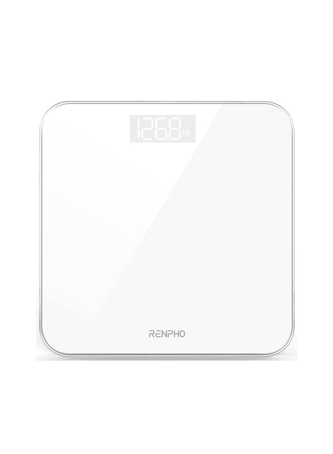 RENPHO Digital Bathroom Scale Highly Accurate Body Weight Scale with Lighted LED Display Round Corner Design 400 lb,White - Core 1S