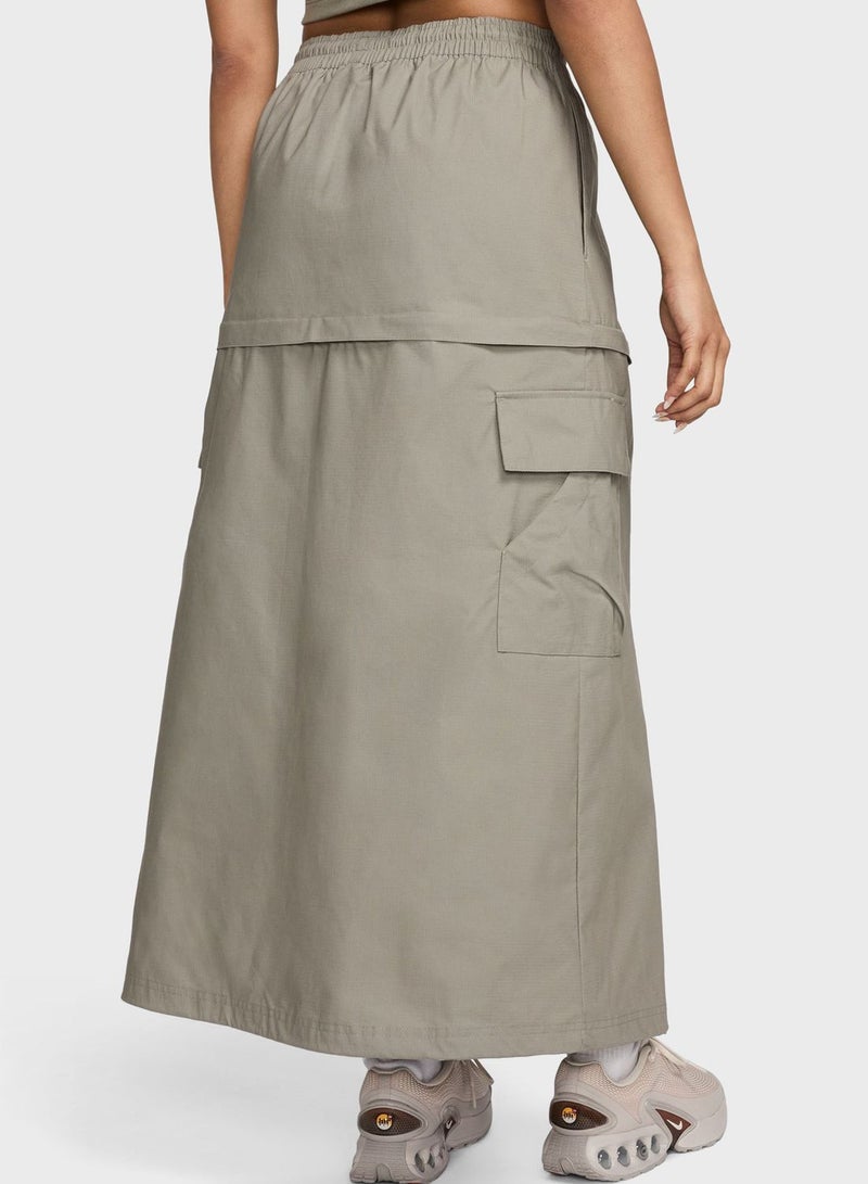 Nsw Essential Woven Midrise Cargo Middi Skirt