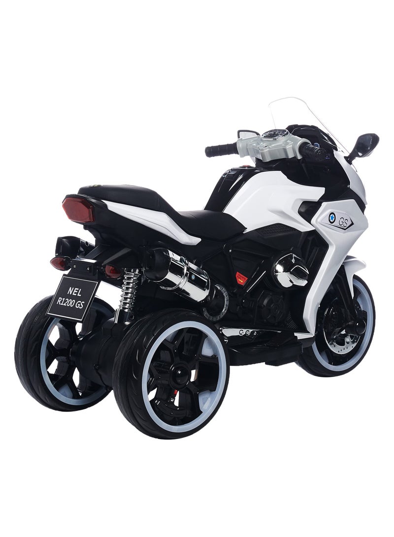 Powered Riding Motorbike For Kids - White