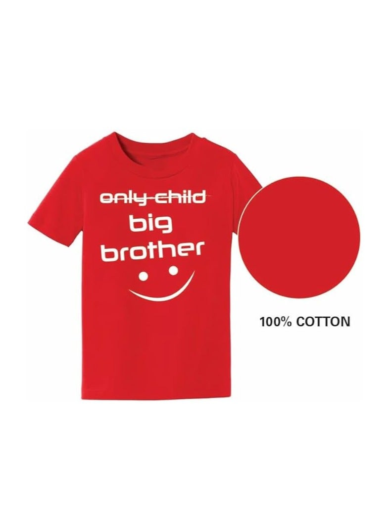 Big Brother Kids Boys T-Shirt - Round Neck, Short Sleeve, Soft and Comfortable Tshirt - Big Brother Announcement Tee for Boys with Fun Big Brother Design