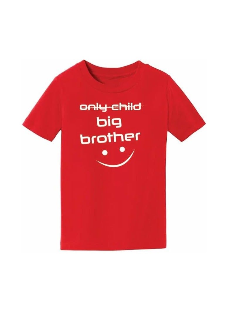 Big Brother Kids Boys T-Shirt - Round Neck, Short Sleeve, Soft and Comfortable Tshirt - Big Brother Announcement Tee for Boys with Fun Big Brother Design