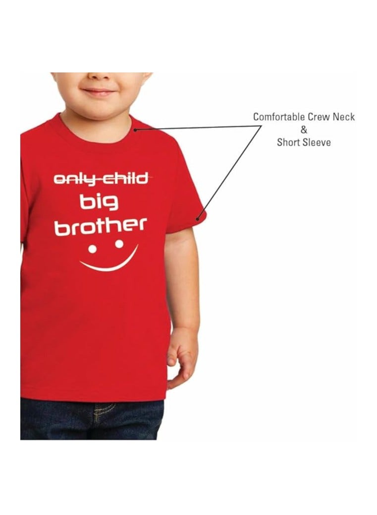 Big Brother Kids Boys T-Shirt - Round Neck, Short Sleeve, Soft and Comfortable Tshirt - Big Brother Announcement Tee for Boys with Fun Big Brother Design