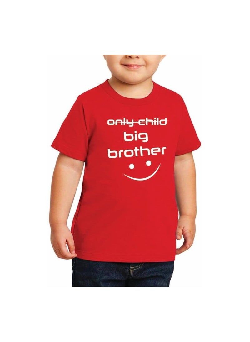 Big Brother Kids Boys T-Shirt - Round Neck, Short Sleeve, Soft and Comfortable Tshirt - Big Brother Announcement Tee for Boys with Fun Big Brother Design