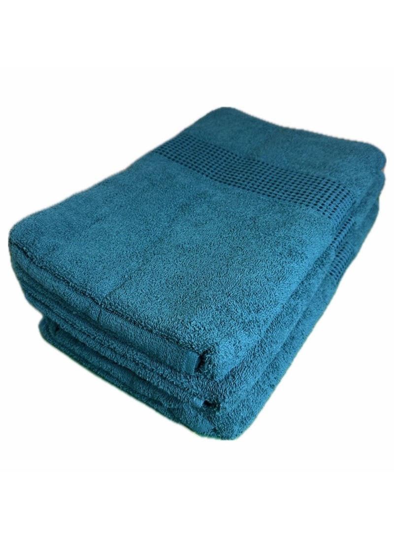 Bath Towels 100% Cotton Ultra Soft, Super Absorbent, Antibacterial Treatment And Dry Quick 430 GSM Terry, Mini Checks, 70 Cm x 140 Cm