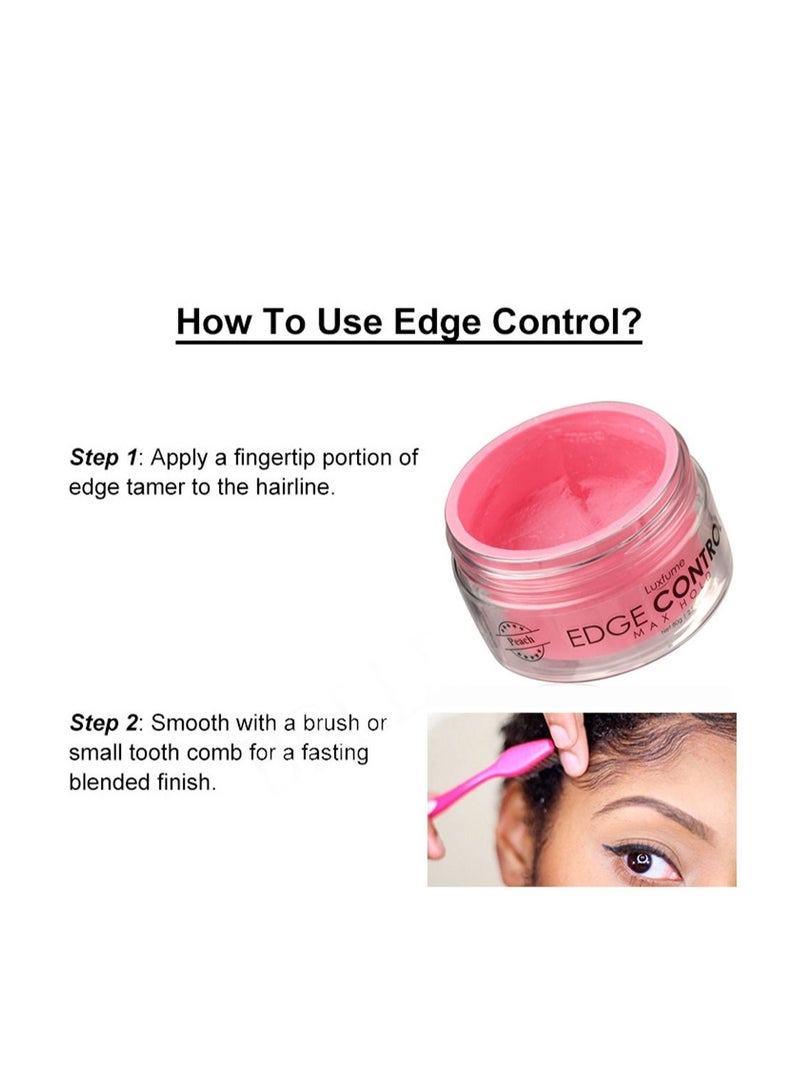 Edge Control For Max Hold High Performance Hair Styling Wax Castor Oil Bees Wax Glycerin Fixing Repairing & Reduce Complexity for Curly and Coily Hair