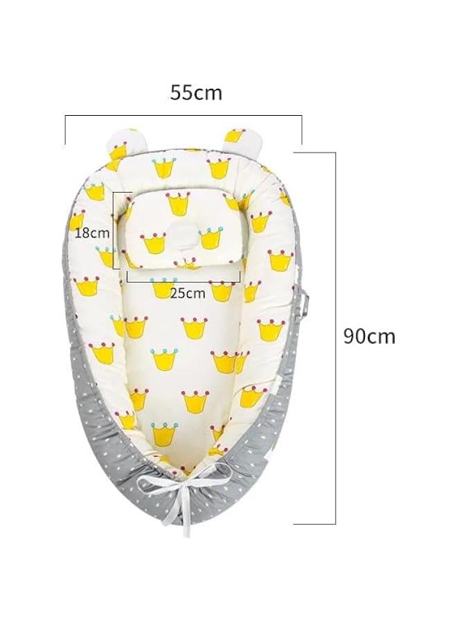 Baby Lounge And Share a Sleeping Baby Cradle, Foldable,100% Cotton Portable Pressure Protection Crib, Can Be Used For Bedroom/Travel/Camping (rainbow (only lounger))