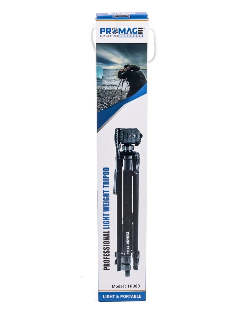 TR380 Camera Tripod Aluminum Camera Tripod with 3-Way Swivel Pan Head,Bag for DSLR Camera,DV Video Camcorder