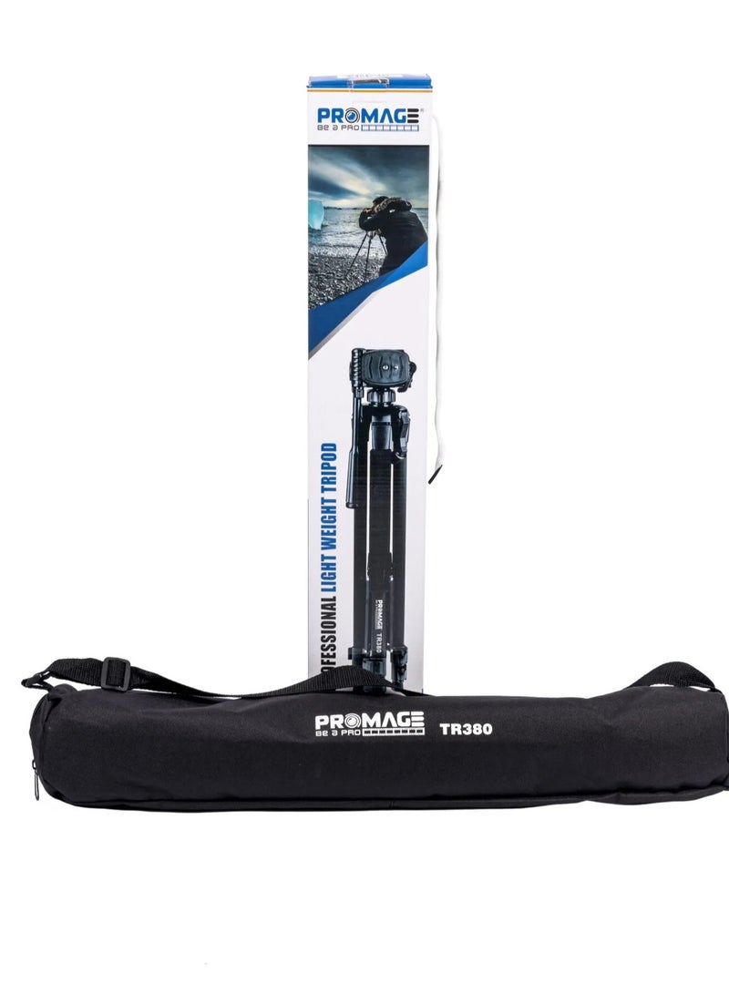 TR380 Camera Tripod Aluminum Camera Tripod with 3-Way Swivel Pan Head,Bag for DSLR Camera,DV Video Camcorder