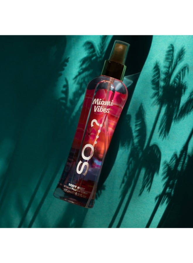 Summer Escapes Body Mist Miami Vibes  | Long-Lasting Tropical & Refreshing Wome's Fragrance | Energizing Fragrance Spray | Perfect for Daily Wear & Summer Adventures 200ml