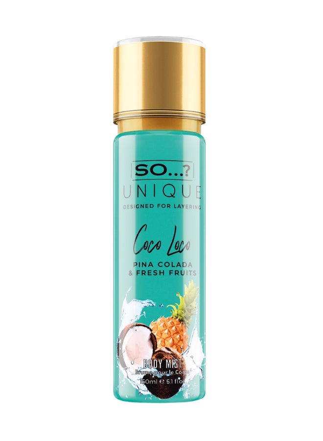 Unique Coco Loco Body Mist | 150ml | Tropical Coconut & Creamy Scent | Long-Lasting & Refreshing Women's Fragrance | Perfect for Daily Wear & Summer Vibes