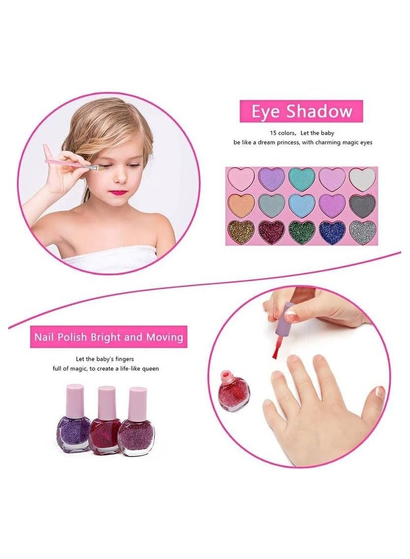 Kids Makeup Kit for Girls - Washable Real Makeup Set for Toddlers - Safe & Non-Toxic Princess Beauty Toys for Ages 3-10