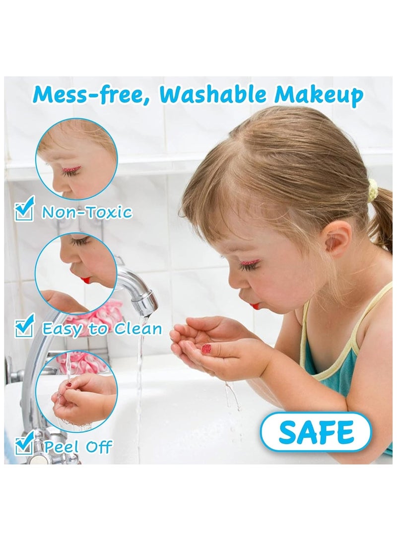 Kids Makeup Kit for Girls - Washable Real Makeup Set for Toddlers - Safe & Non-Toxic Princess Beauty Toys for Ages 3-10