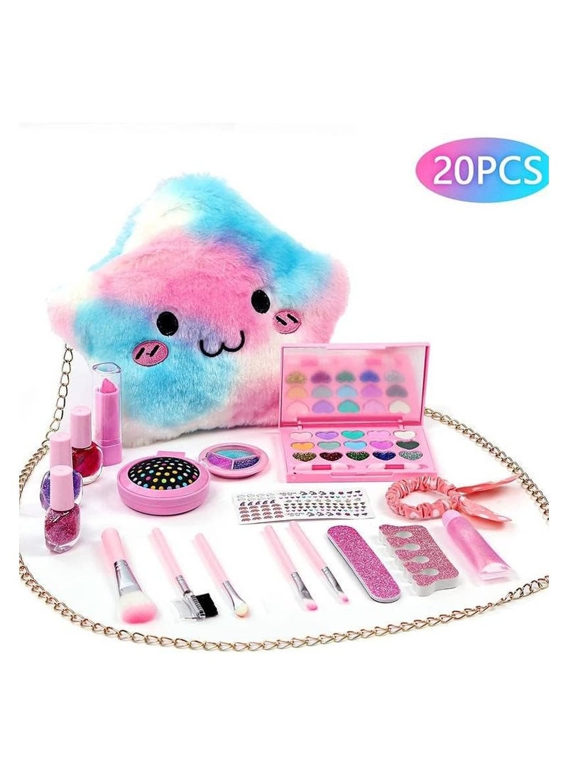 Kids Makeup Kit for Girls - Washable Real Makeup Set for Toddlers - Safe & Non-Toxic Princess Beauty Toys for Ages 3-10