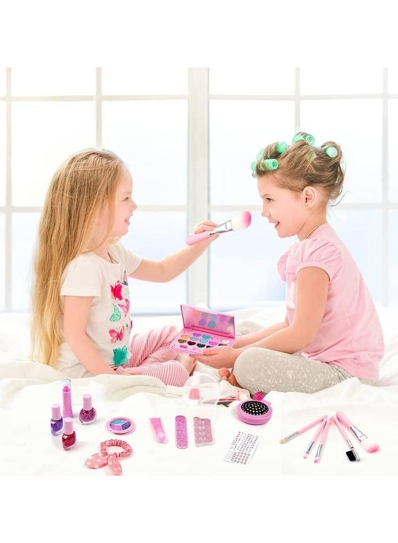Kids Makeup Kit for Girls - Washable Real Makeup Set for Toddlers - Safe & Non-Toxic Princess Beauty Toys for Ages 3-10