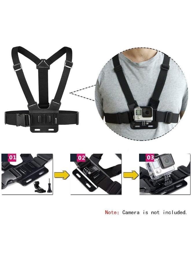2 in 1 Universal Head Strap Mount and Chest Strap Bundle Compatible with Action Camera