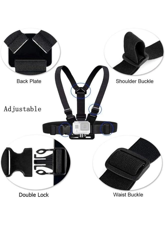 2 in 1 Universal Head Strap Mount and Chest Strap Bundle Compatible with Action Camera
