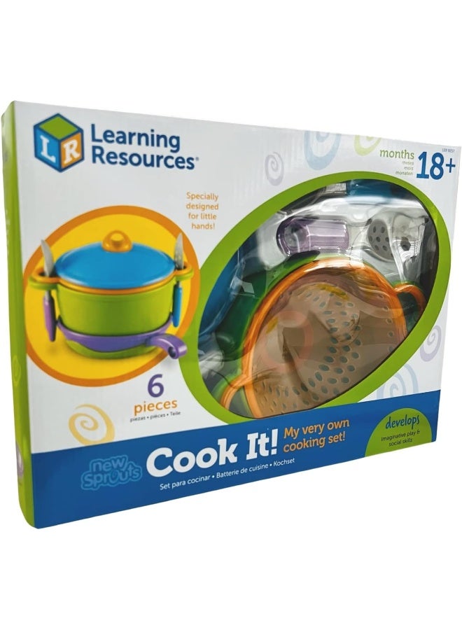 Learning Resources New Sprouts Cook it!, 6 Pieces, Ages 2+ Pretend Play Food for Toddlers, Preschool Learning Toys, Kitchen Play Toys for Kids