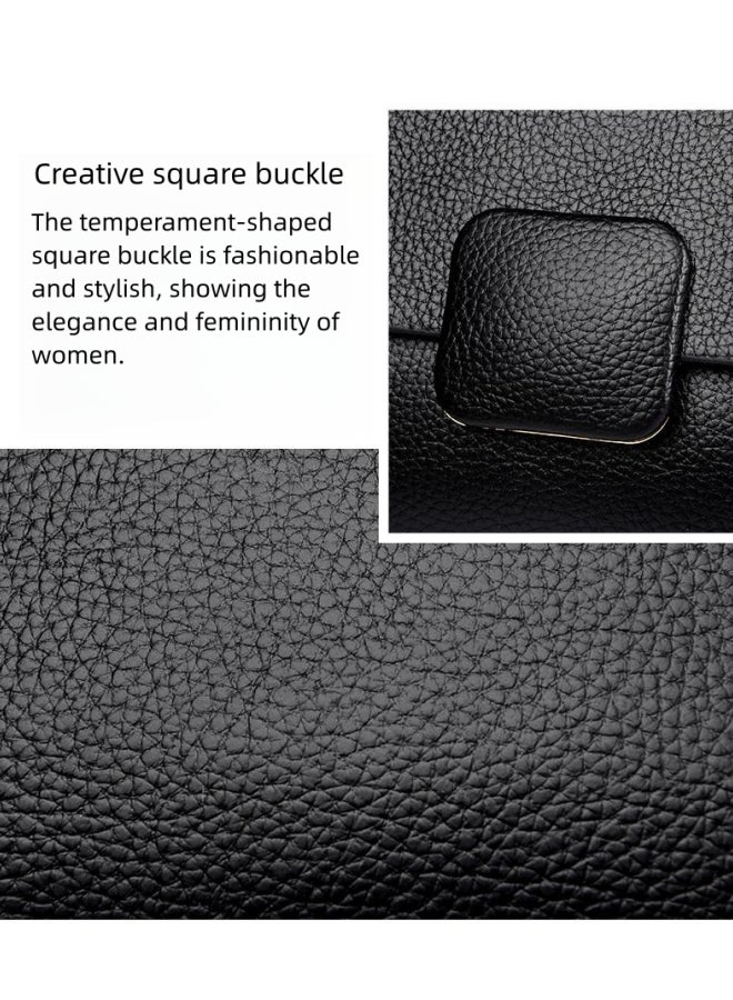 Women's Solid Color Shoulder Bag, Ladies Creative Small Square Buckle Crossbody Bag Sling Bag Side Bag Carry Bag, Daily Commuter/Banquet/Party/Campus PU Leather Satchel Bags Tourist Bag for Girls