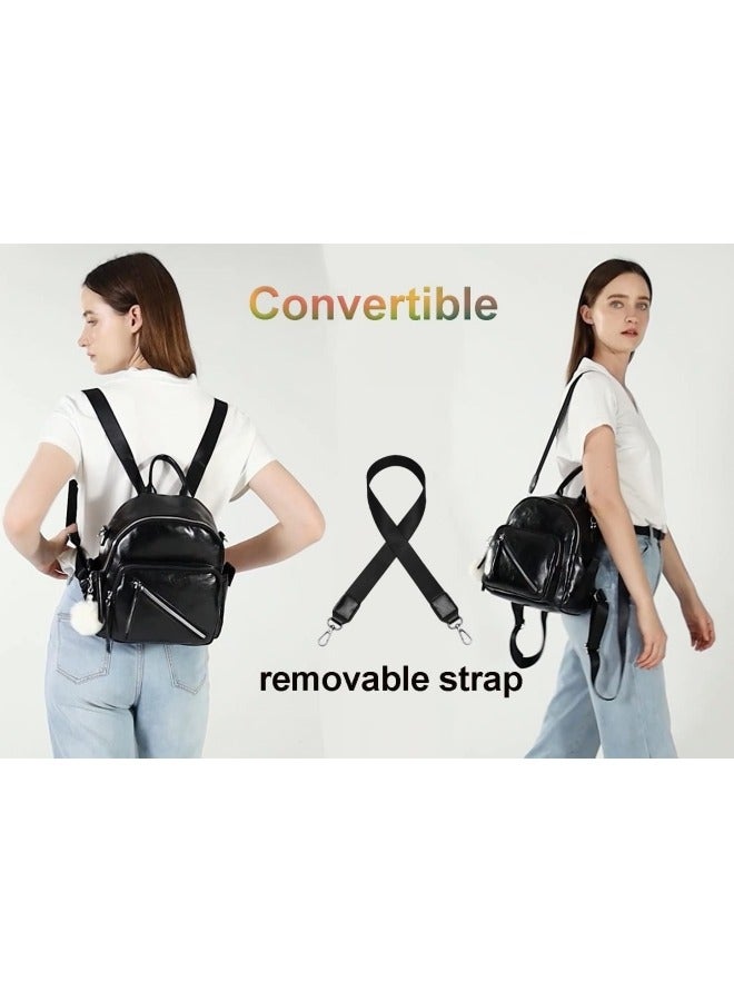 Women's Cute Small Backpack, Ladies PU Leather Shoulder Bag,Large-Capacity Campus School Bag/Back Bag/Carrying Bag/Crossbody Bag/Sling Bag/Side Bag for Girls and College Students