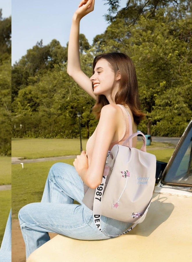 Women's Anti-theft Backpack, Ladies Large Capacity Nylon School Bag Back Bag Book Bag Shoulder Bag, Girls and College Students Waterproof Handbag Side Bag Sling Bag for Campus Shopping