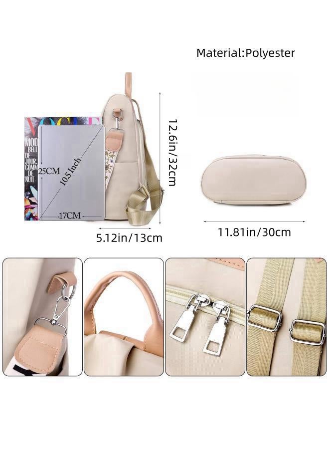 Women's Anti-theft Backpack, Ladies Large Capacity Nylon School Bag Back Bag Book Bag Shoulder Bag, Girls and College Students Waterproof Handbag Side Bag Sling Bag for Campus Shopping