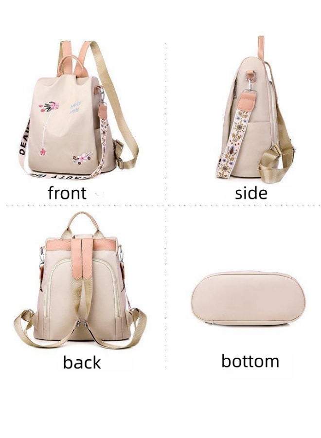 Women's Anti-theft Backpack, Ladies Large Capacity Nylon School Bag Back Bag Book Bag Shoulder Bag, Girls and College Students Waterproof Handbag Side Bag Sling Bag for Campus Shopping