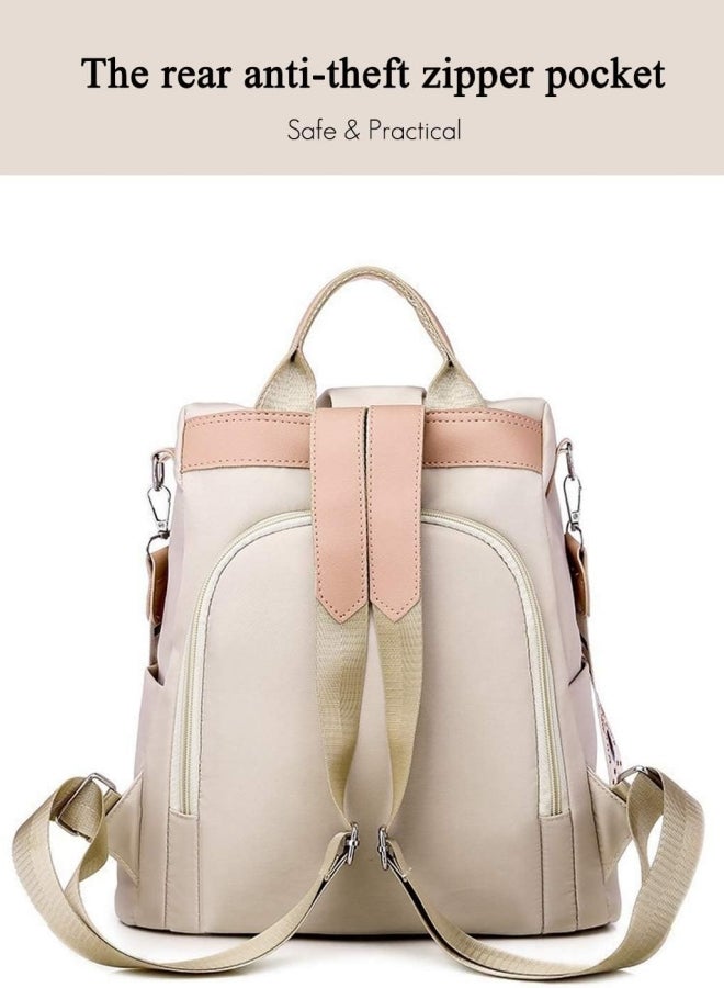 Women's Anti-theft Backpack, Ladies Large Capacity Nylon School Bag Back Bag Book Bag Shoulder Bag, Girls and College Students Waterproof Handbag Side Bag Sling Bag for Campus Shopping