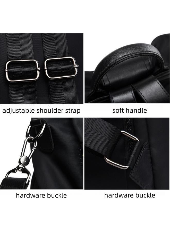 Girls Versatile Large-capacity Backpack, Women's School Bag Back Bag Book Bag Shoulder Bag with Fur Ball Hanging, Shoulder Bag, Nylon Handbag Side Bag Sling Bag for College Students