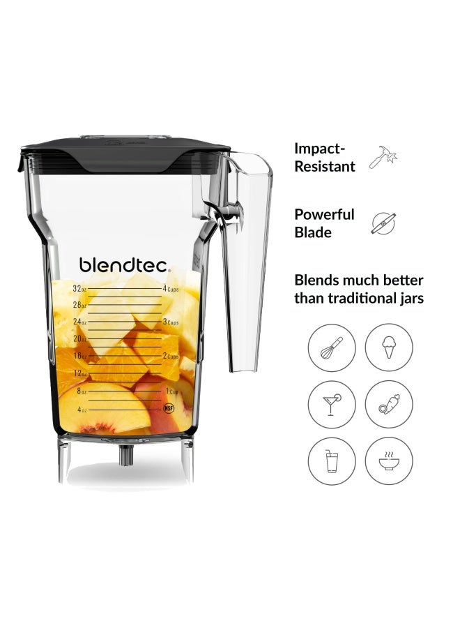 Blendtec 75 oz FourSide Jar  FourSided Blender Jar Compatible with Most Blendtec Blenders  32 oz Blending Capacity  Clear