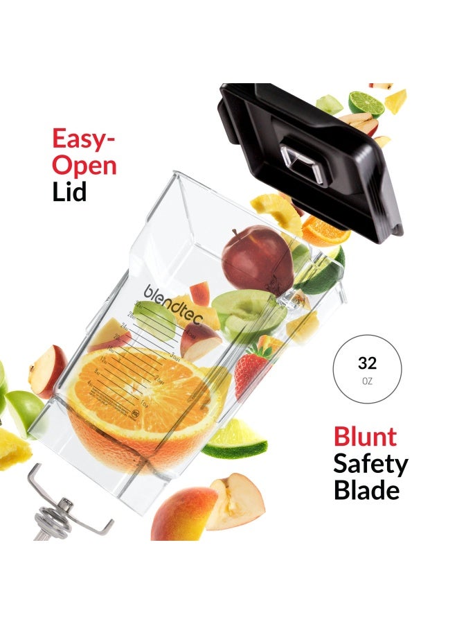 Blendtec 75 oz FourSide Jar  FourSided Blender Jar Compatible with Most Blendtec Blenders  32 oz Blending Capacity  Clear