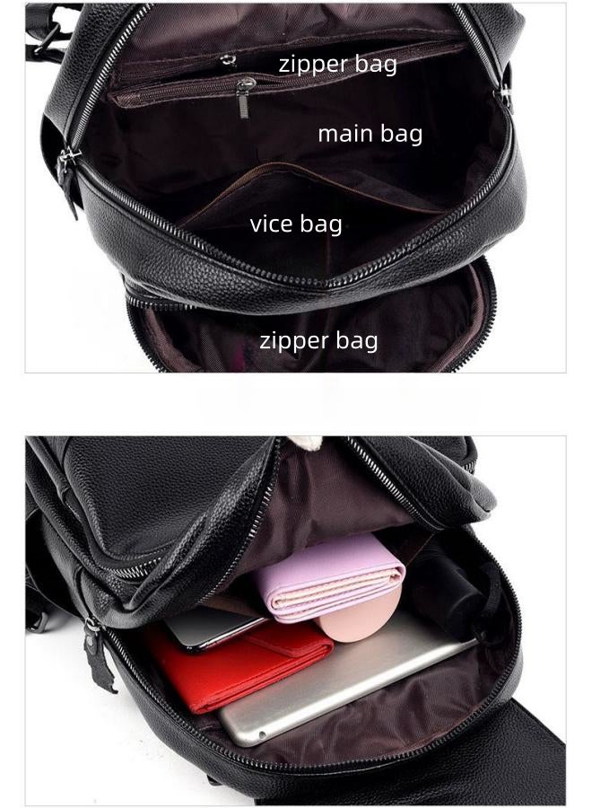Girls Large Capacity Backpack, Student Tassel Decorated School Bag Back Bag Laptop Bag, PU Leather Shopping Bag Tourist Bag Book Bag for Women/Ladies/Kids/Children/Teenager/College Students/Youth